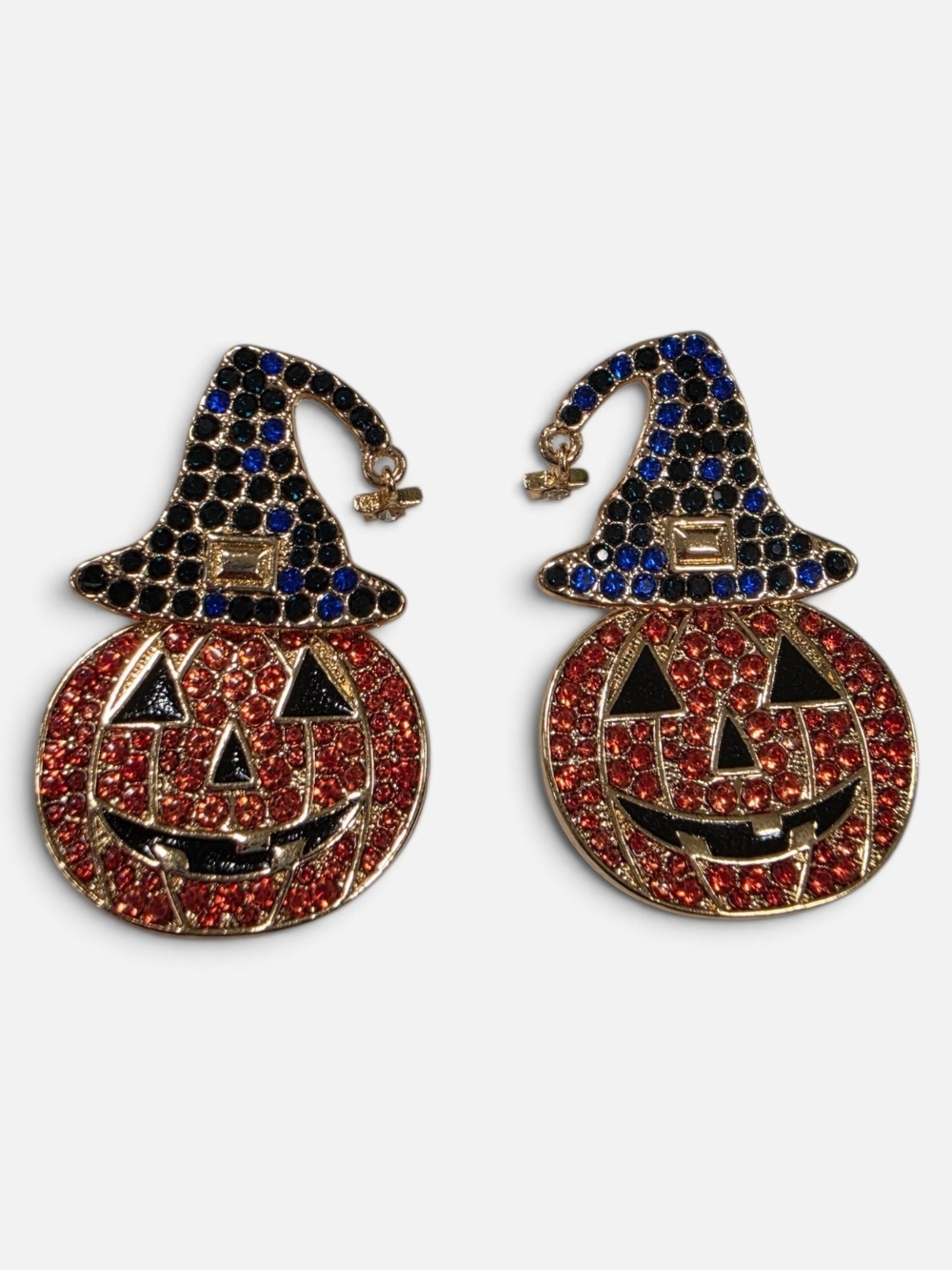Sugarfix BaubleBar Halloween Wicked Cute Pumpkin Witch Hat Rhinestone Earrings